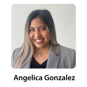 JHP Fellow Angelica Gonzalez headshot with text "Angelica Gonzalez" below