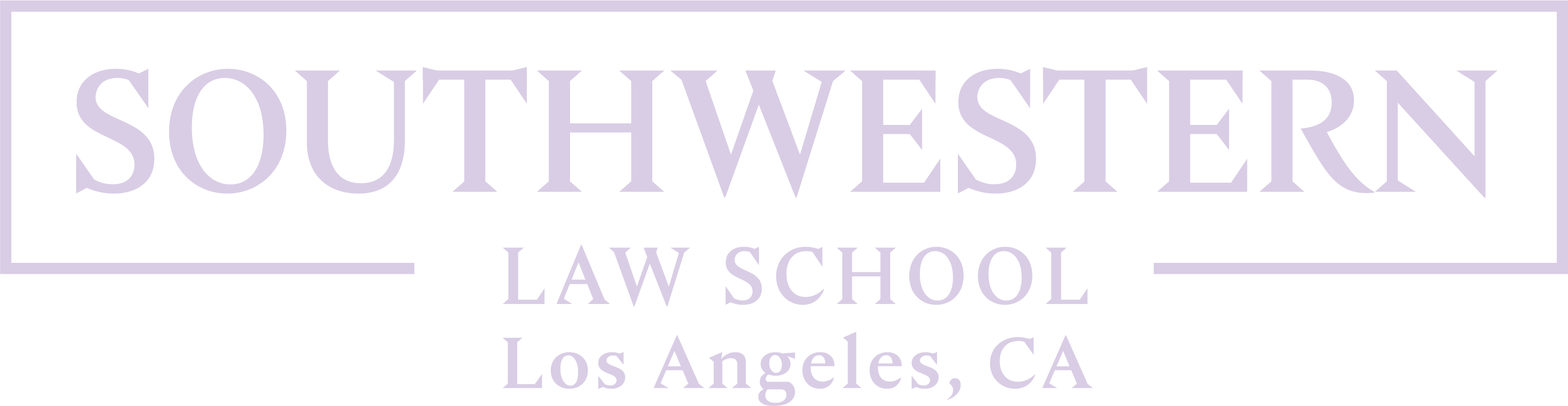 2024 Southwestern Law School Logo in Periwinkle