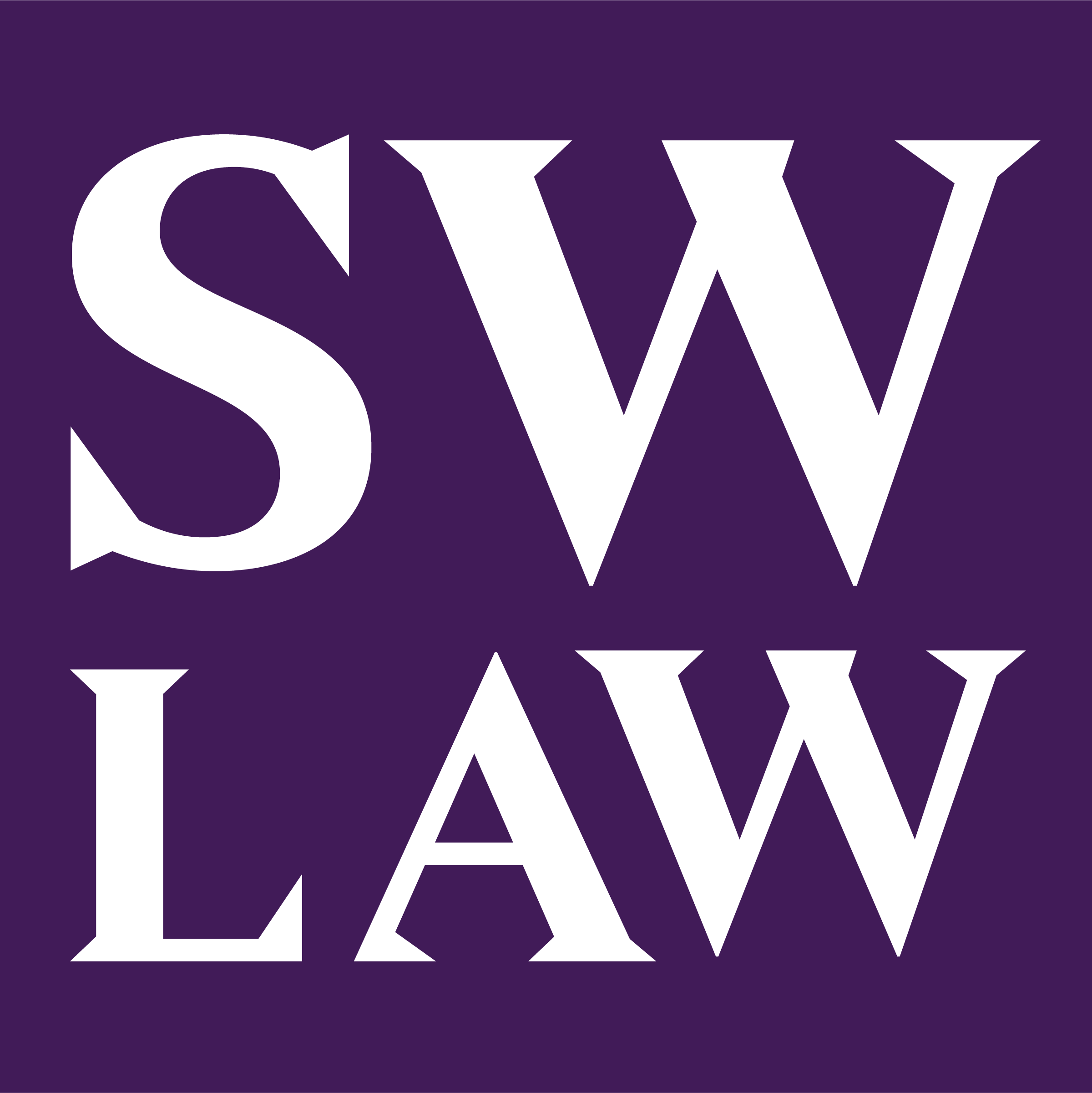 2024 Southwestern Law School Square Logo in Dark Violet