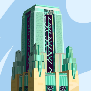 Placeholder image of illustration of BW building tower 