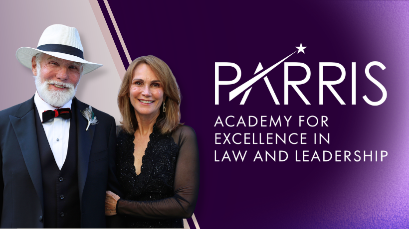 Parris Academy for Excellence in Law and Leadership featuring photo of Rex Parris and Carrol Parris