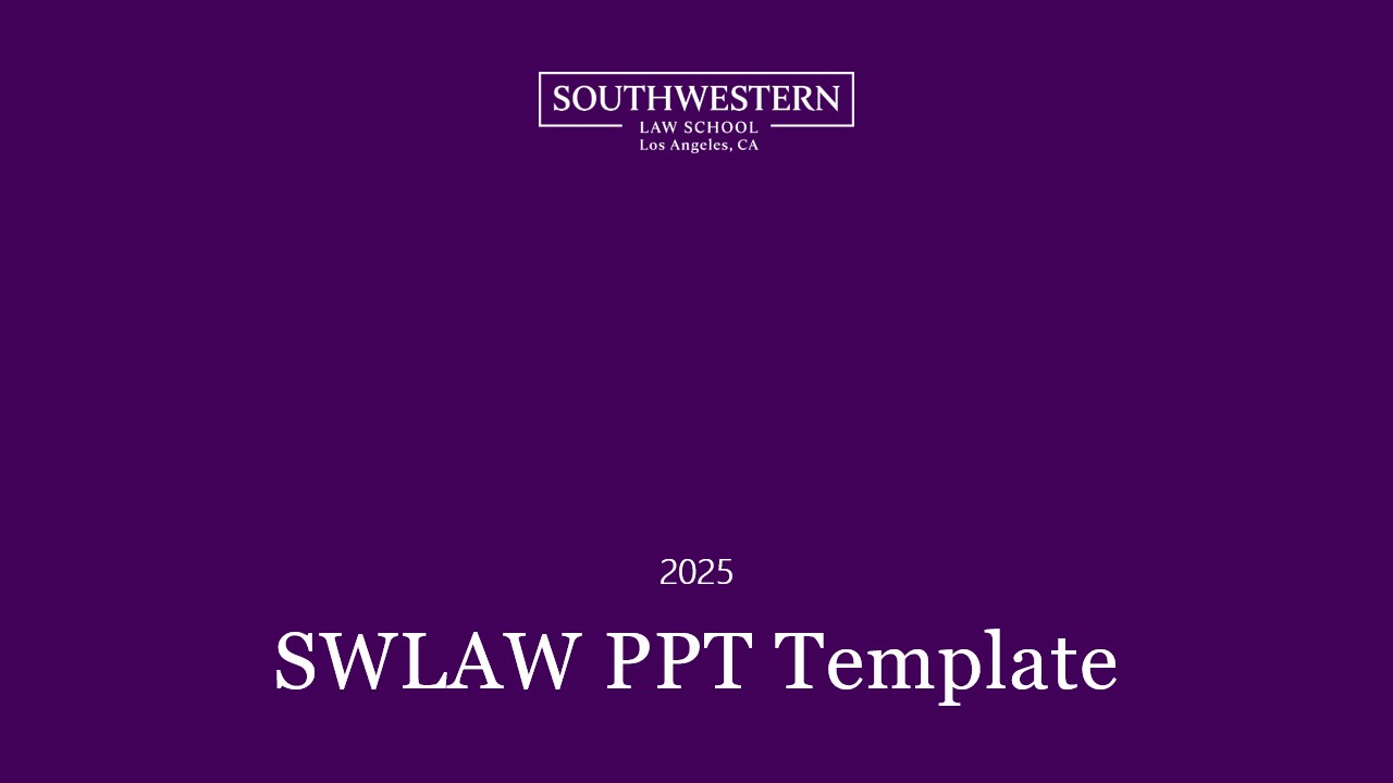 2025 SWLAW PPT Template against dark purple background