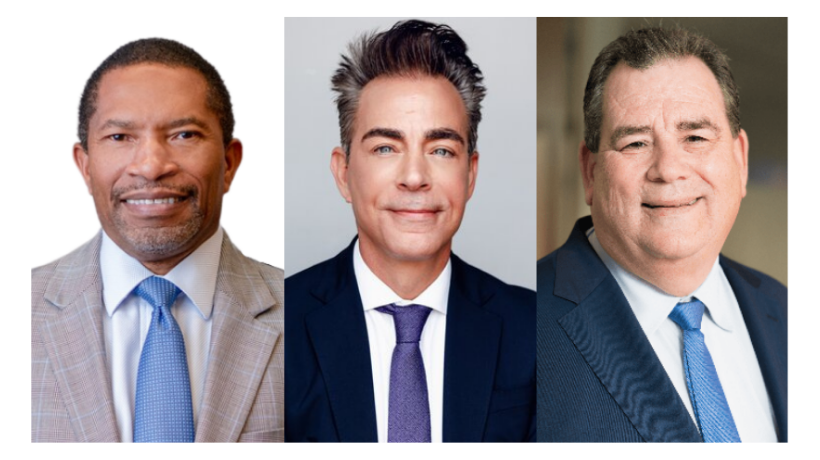 Headshots of J. Bernard Alexander III '86, Arash Homampour '92, and Brian Panish '84