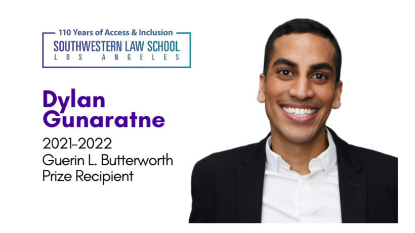 Dylan Gunaratne 2021-2022 Guerin L. Butterworth Prize Recipient