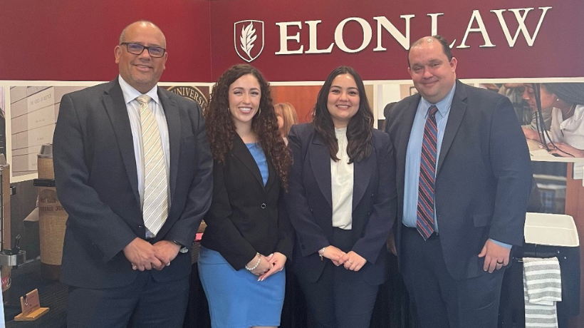 Moot Court Team Elon Vianney Munoz, Stevie Thackeray, and Phillip Schuler