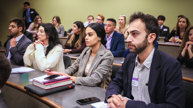 Candid shot of Law Review Symposia attendees