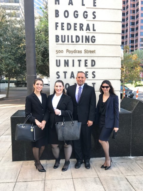 From Left: Matilda Barseeghian, Mikaela Cox, Oliver Vasquez ‘00 (coach) and Rita Dilorenzo