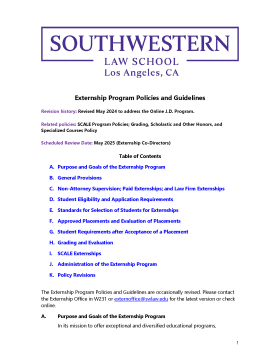 Externship Program Policies and Guidelines 2024 Front Page