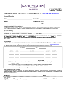 Application Form - Auditing Attorneys