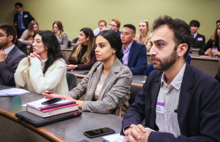 Candid shot of Law Review Symposia attendees